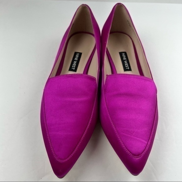 Nine West Nwabay Women’s Size 5.5 Pink Satin Pointed Toe Loafers - Picture 6 of 11